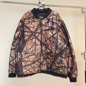 Vintage Natural Habitat Quilt Lined Camo Full Zip Jacket